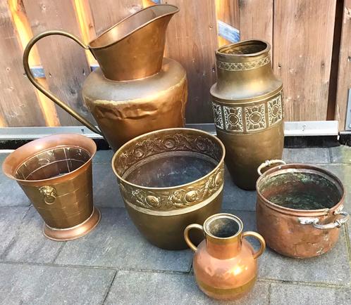 ANTIEKE KOPEREN KAN, VAAS EN BLOEMPOTTEN, Antiek en Kunst, Antiek | Koper en Brons, Koper, Ophalen of Verzenden