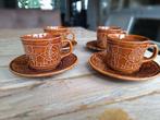 Tams Hazelnoot vintage Kopjes & Schotels (4), Huis en Inrichting, Ophalen of Verzenden, Zo goed als nieuw, Overige stijlen, Kop(pen) en/of Schotel(s)