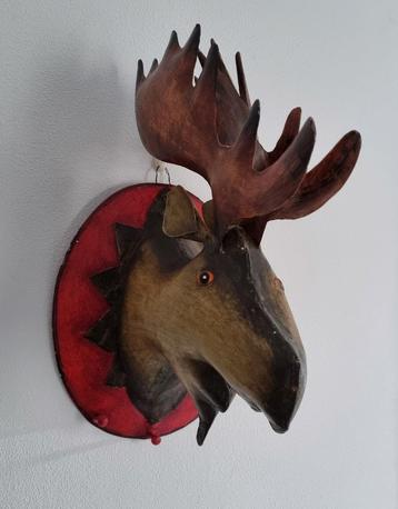 Eland kop van metaal.  Wanddecoratie,  kapstok  beschikbaar voor biedingen