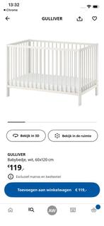 GRATIS Ikea babybed Gulliver wit, Ophalen, Gebruikt, Ledikant