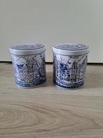 Delfts blauwe blikken set stroopwafelpot voorraadblik, Ophalen of Verzenden, Nieuw
