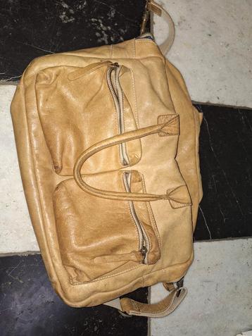 Leren cowboysbag luiertas beige/creme beschikbaar voor biedingen