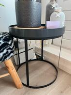 Bijzettafel grijs, Huis en Inrichting, Tafels | Bijzettafels, Minder dan 55 cm, Metaal of Aluminium, Rond, Zo goed als nieuw