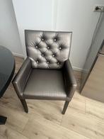 4x Eetstoelen stevig leder, Huis en Inrichting, Stoelen, Ophalen, Gebruikt, Grijs, Vier