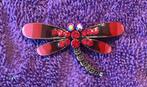 Antieke Libelle Broche, Sieraden, Tassen en Uiterlijk, Broches, Met kristal, Overige materialen, 4 tot 7 cm, Ophalen of Verzenden