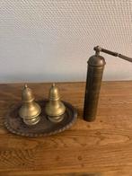 Vintage Zout- en Peperstel met Dienblad en koffiemolen, Ophalen of Verzenden