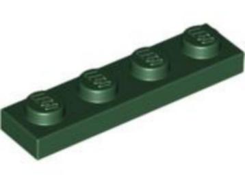Lego plaatjes/plates 1x4 donker groen 10 stuks  beschikbaar voor biedingen