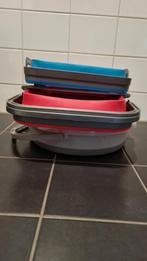Opvouwbare emmer, mand en wasbak set, Ophalen of Verzenden, Nieuw, Kunststof, Met handgreep