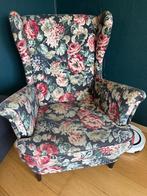 IKEA strandmon bloemenprint, Huis en Inrichting, Fauteuils, Ophalen, Hout, Bloemen, 75 tot 100 cm