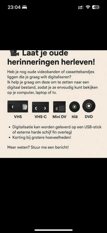 Videobanden Digitaliseren beschikbaar voor biedingen