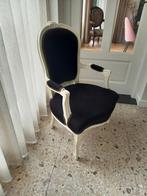 Barok fauteuil met zwarte bekleding, Ophalen, Hout, Gebruikt, Barok