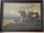 landschap met koe en geit van Frans Simons (1855-1919), Ophalen
