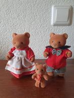 Beren familie  vader, moeder en kind . Poppenhuis, Ophalen of Verzenden, Zo goed als nieuw, Stoffen beer, Overige merken