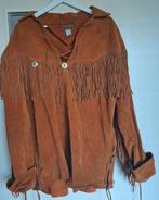 Western  leren jas met franjes, Bruin, Leren Crockett, Overige maten, Ophalen of Verzenden