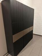 Wandmeubel zwart en bruin. H 190 cm B 180 cm D 40cm., Ophalen, Overige materialen, Gebruikt, 150 tot 200 cm