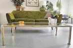 Hollywood Regency salontafel Italiaans design, Huis en Inrichting, Tafels | Salontafels, Ophalen, Gebruikt, 100 tot 150 cm, Glas