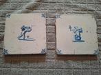 Set van 2 17e eeuwse Delfts blauwe tegels, Ophalen of Verzenden