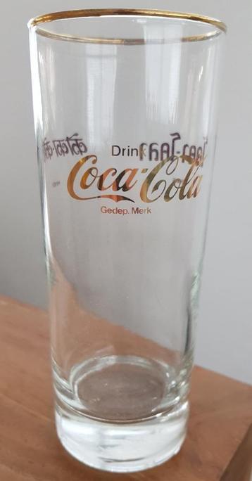 Vintage Coca-Cola glas - goud bedrukt in Thais & Hindi IZGST beschikbaar voor biedingen