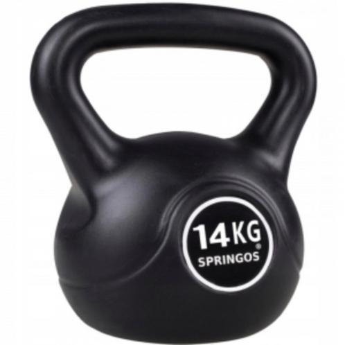 Kettlebell | Zwart | 14 kg, Sport en Fitness, Fitnessmaterialen, Zo goed als nieuw, Kettlebell, Armen, Borst, Ophalen