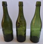 3x grote oude bierflessen - Adv S 474, Ophalen of Verzenden