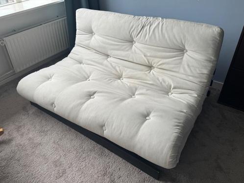 Karup design slaapbank, Huis en Inrichting, Slaapkamer | Slaapbanken, Gebruikt, 140 cm, 200 cm, Tweepersoons, Crème, Zwart, Ophalen of Verzenden