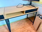Bureau hout met stalen onderstel en lade, Huis en Inrichting, Bureaus, Ophalen, Gebruikt, Bureau