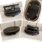 7x Brocante oud houten zwart onderbord (van stolp), Antiek en Kunst, Ophalen of Verzenden