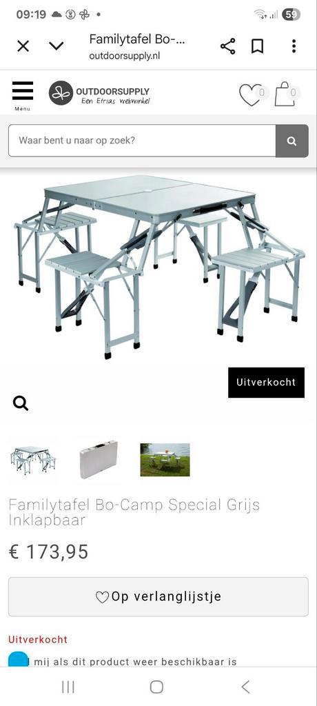 Familie tafel Bo-Camp Special (aluminium)  Inklapbaar, Tuin en Terras, Picknicktafels, Zo goed als nieuw, Rechthoekig, Inklapbaar