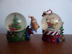 Kerst twee decoraties sneeuwbollen met kerstman, Diversen, Gebruikt, Ophalen of Verzenden