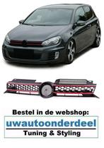 VW Golf 6 Sport Grill Hoogglans Zwart Rode Bies GTI Look, Auto diversen, Tuning en Styling, Verzenden