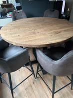 Ronde eettafel met 6 stoelen - Haco, Ophalen, 100 tot 150 cm, Rond, Zo goed als nieuw
