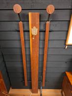 Vintage wand kapstok design teak messing haak garderobe, Huis en Inrichting, Woonaccessoires | Kapstokken, ..., Zo goed als nieuw
