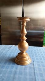 Antieken Kerk Kandelaar van massief messing met loden spits., Antiek en Kunst, Ophalen, Koper of Brons