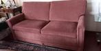 retro 3 zits bank, donker roze fluweel, mooie kwaliteit, Ophalen, Hout, Gebruikt, Romantisch landelijk