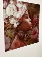 2 prachtige schilderijen op glas 80 x 80, Ophalen, Oorspronkelijke maker, Zo goed als nieuw, Schilderij