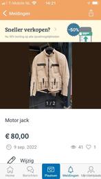 Grid dames motorjack maat L. kleur beige, Dames, Tweedehands