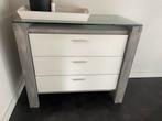 In prijs gezakt😃 kast/glazen plaat gewaxed, Huis en Inrichting, Kasten | Ladekasten, Gebruikt, 100 tot 150 cm, 5 laden of meer