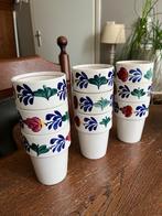 Boerenbont Mokken Set van 9, Antiek en Kunst, Antiek | Servies los, Ophalen of Verzenden