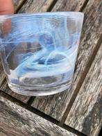 Kosta Boda Glas - Blauw-Wit Wervelpatroon - Gemerkt, Ophalen of Verzenden
