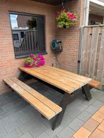 Douglas picknicktafel 200cm zeer stevig 5cm dikke balken, Ophalen, Zo goed als nieuw, Rechthoekig