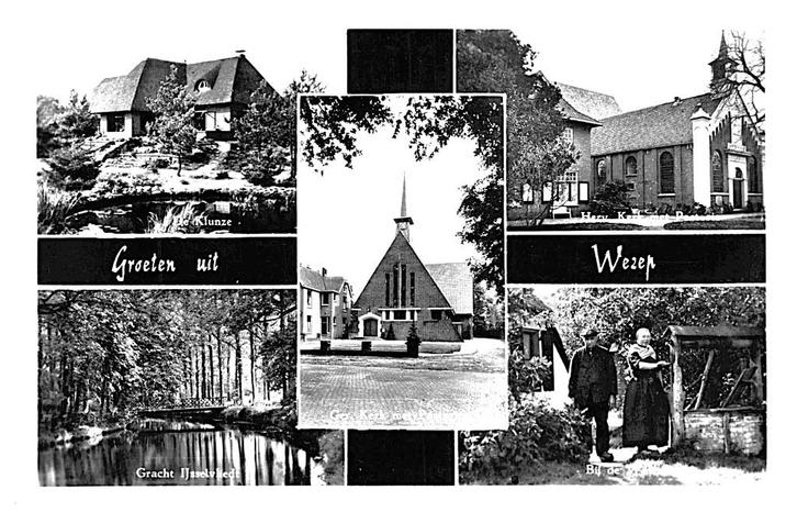 970384	Wezep	Gld 1959	Postzegel afgeweekt, Verzamelen, Ansichtkaarten | Nederland, Gelopen, Gelderland, 1940 tot 1960, Ophalen of Verzenden