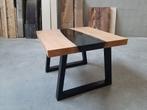 Epoxy bijzzettafel, Huis en Inrichting, Ophalen, 50 tot 100 cm, Eikenhout, 50 tot 100 cm