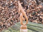 grote handgemaakte houten dolfijn met jong, Antiek en Kunst, Ophalen of Verzenden