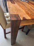 1 leren chesterfield stoel + eettafel, Huis en Inrichting, Complete eetkamers, Ophalen, Gebruikt, Chesterfield