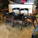 6 Farstrup Kai Kristiansen design vintage stoelen stoel, Huis en Inrichting, Stoelen, Ophalen, Gebruikt, Twee, Bruin