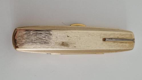 Vintage goudkleurige sigarenhouder voor 1 sigaar #153, Verzamelen, Rookartikelen, Aanstekers en Luciferdoosjes, Gebruikt, Tabaksdoos of Verpakking