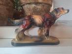 Brocante Gipsen Beeld Jachthond, Ophalen of Verzenden