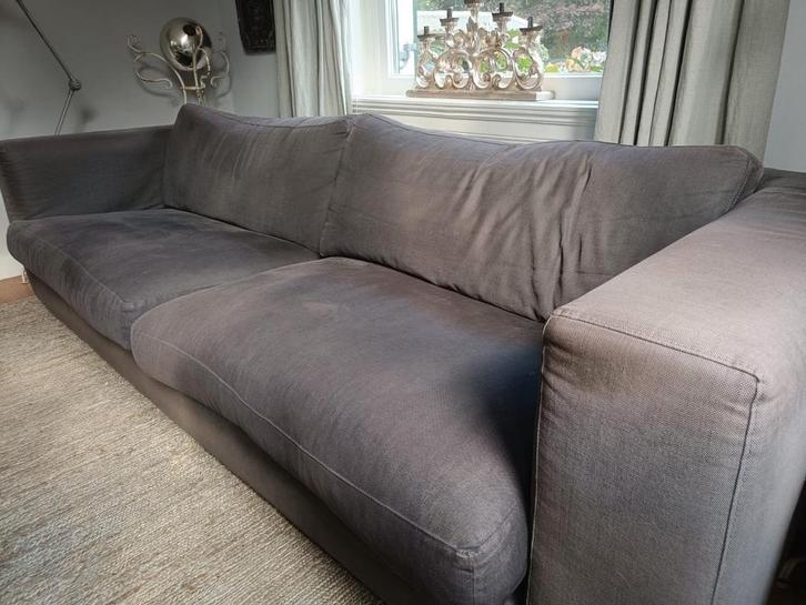 donkergrijze 4-zits BANK, model SJAAK 260 cm, Huis en Inrichting, Banken | Sofa's en Chaises Longues, Gebruikt, Driepersoons, 250 tot 300 cm