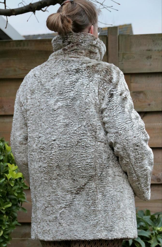 Vintage 2 zijdige jas met warme kraag, Kleding | Dames, Jassen | Winter, Zo goed als nieuw, Maat 42/44 (L), Beige, Ophalen of Verzenden