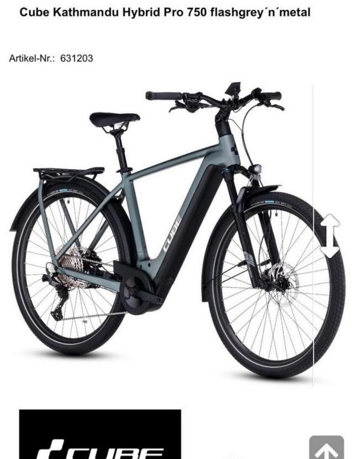 Cube kathmandu Hybrid Pro Ebike 625W accu, Fietsen en Brommers, Fietsen | Mountainbikes en ATB, Zo goed als nieuw, Overige merken
